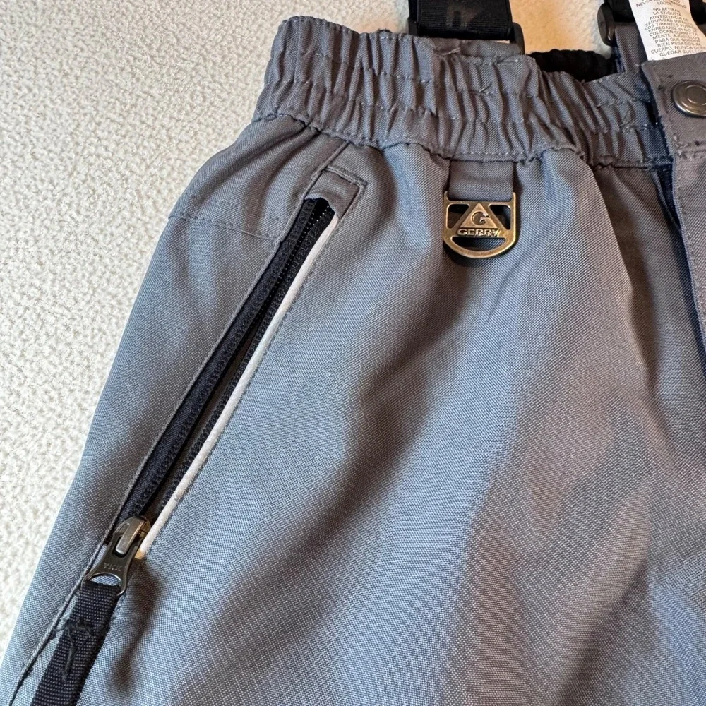 Gerry Snow Bibs Kids Size S 7/8 Gray Insulated Ski Pants Adjustable Suspenders